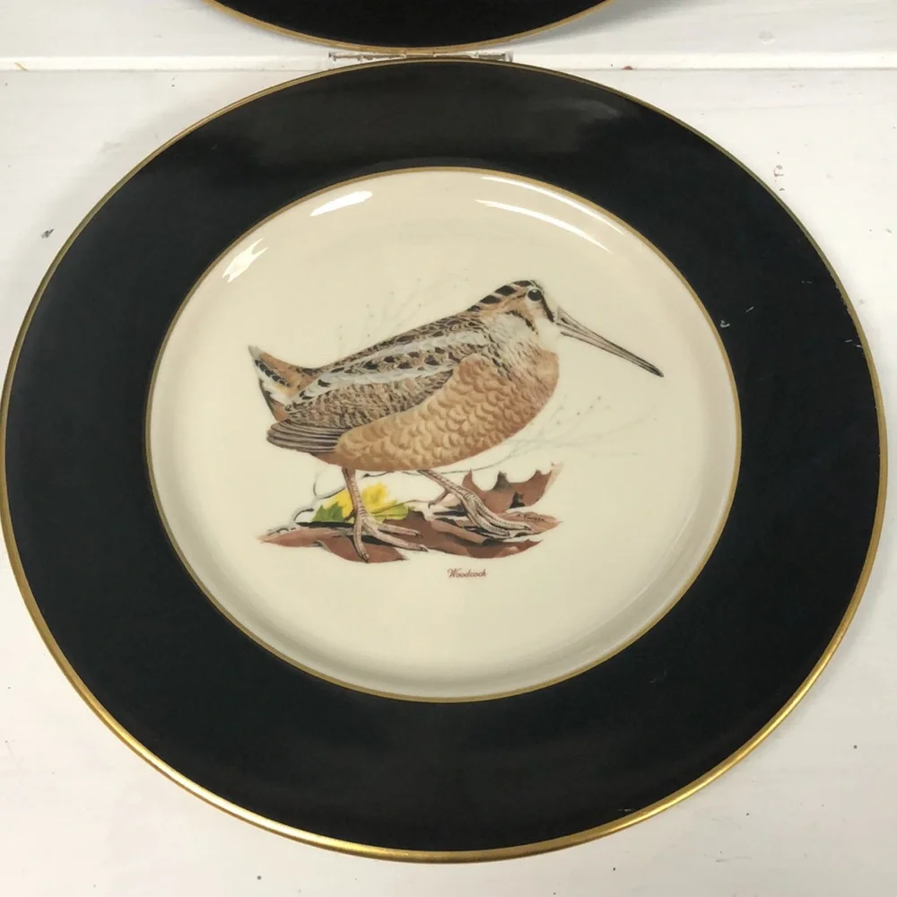 Interface American Manor China California Quail & Woodcock 11” plates‎ made USA